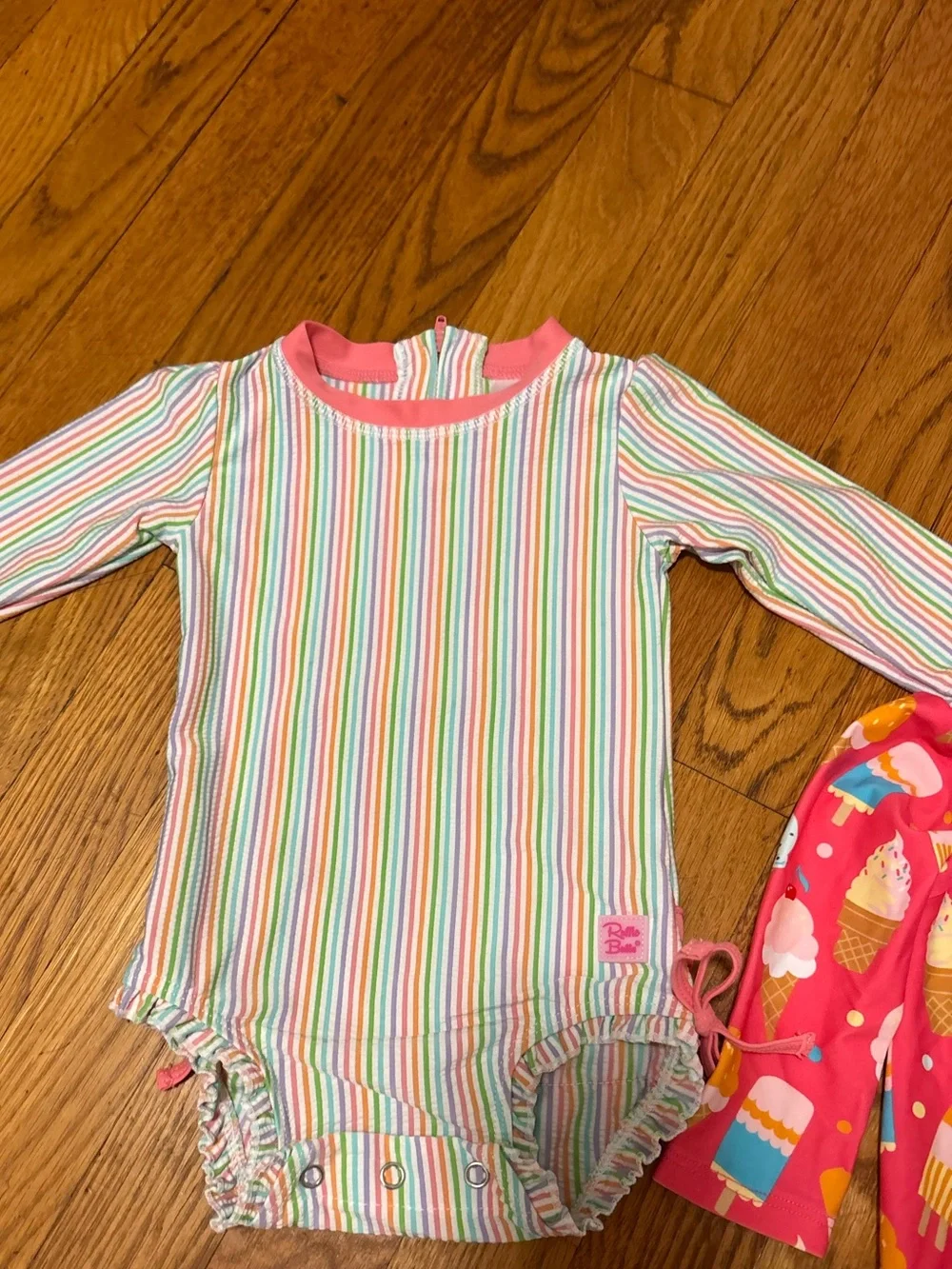 Ruffle Butts Swimsuits - 6-12 months (three swimsuits) Like New SPF50